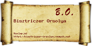 Bisztriczer Orsolya névjegykártya